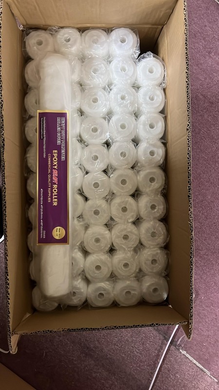 18″ 50 Pack Roller–3/8″ Nap with End Caps for Epoxy N FREE 18″ aluminum Frame