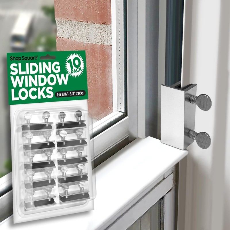 10 Pack Adjustable Window Locks - Secure Vertical & Horizontal Windows Safely gallery