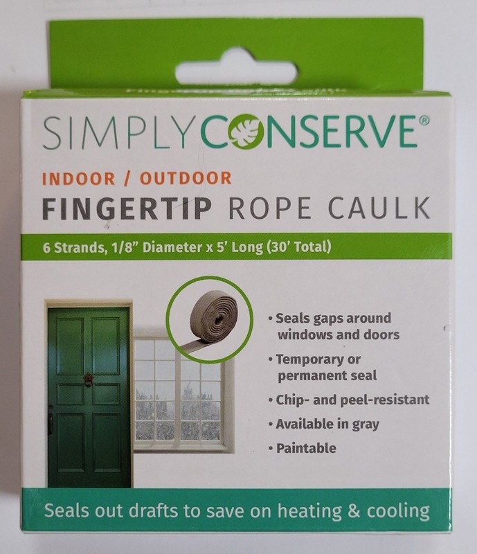 Simply Conserve Fingertip Rope Caulk For Doors & Windows P14AM 30′ In/Out Door