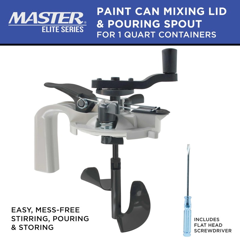 Master Elite Paint Can Mixing Lid & Pouring Spout, 1 Quart Size - Mix Blade f... gallery