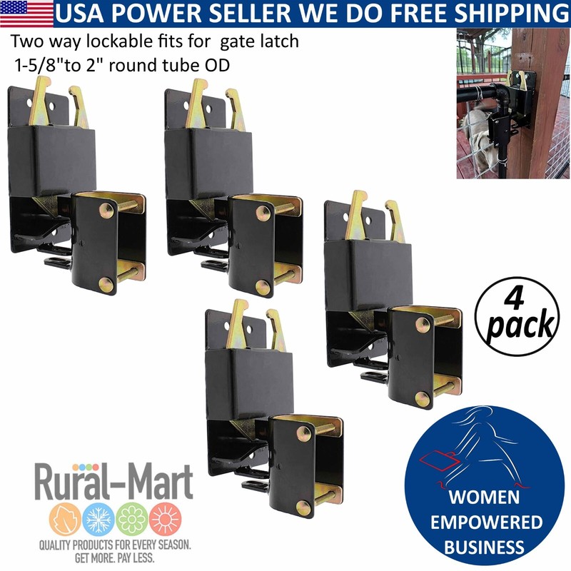 4PK Two-Way Lockable Gate Latches – Ideal for Farms, Pet Cages, and Stables