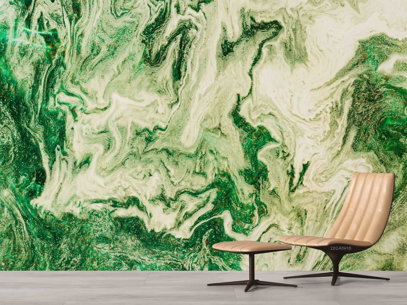 3D Green White Texture Marble Self-adhesive Removable Wallpaper Murals