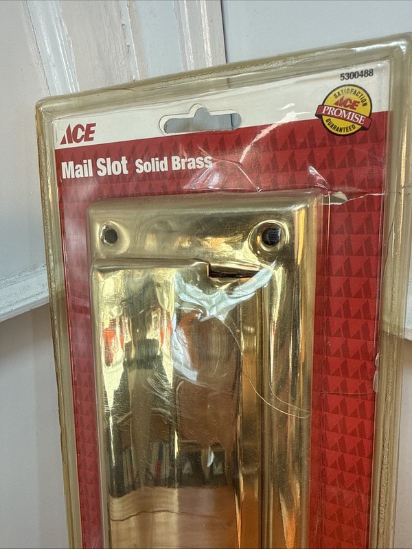 Solid Brass Mail Slot, Bright Solid Brass Finish, 2″ x 11″, ACE Hardware NEW