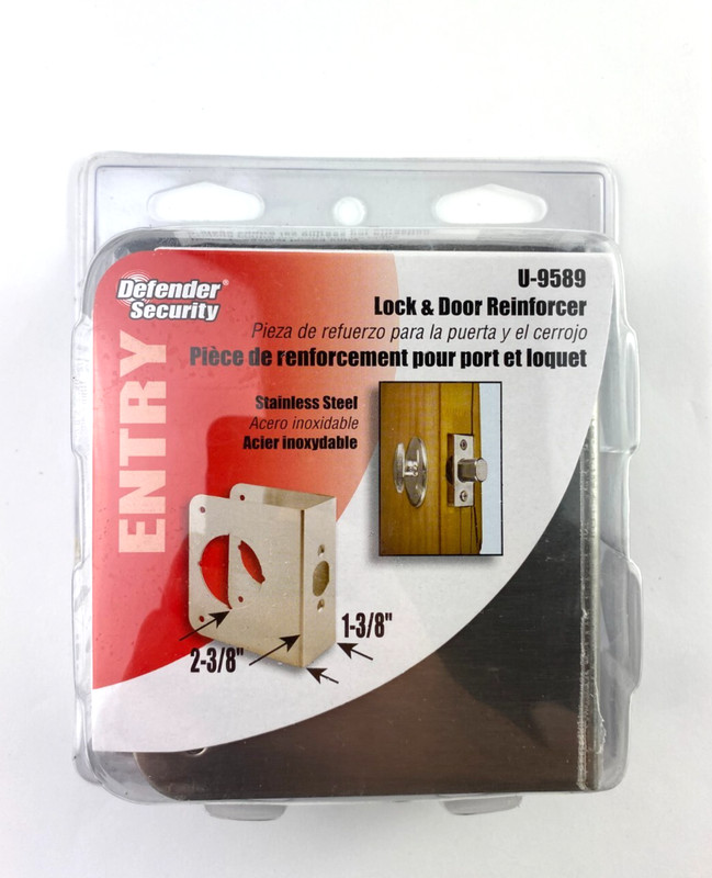 Defender Security Stainless Steel Lock Reinforcer 1-3/8″ x 4-1/2″ Thick