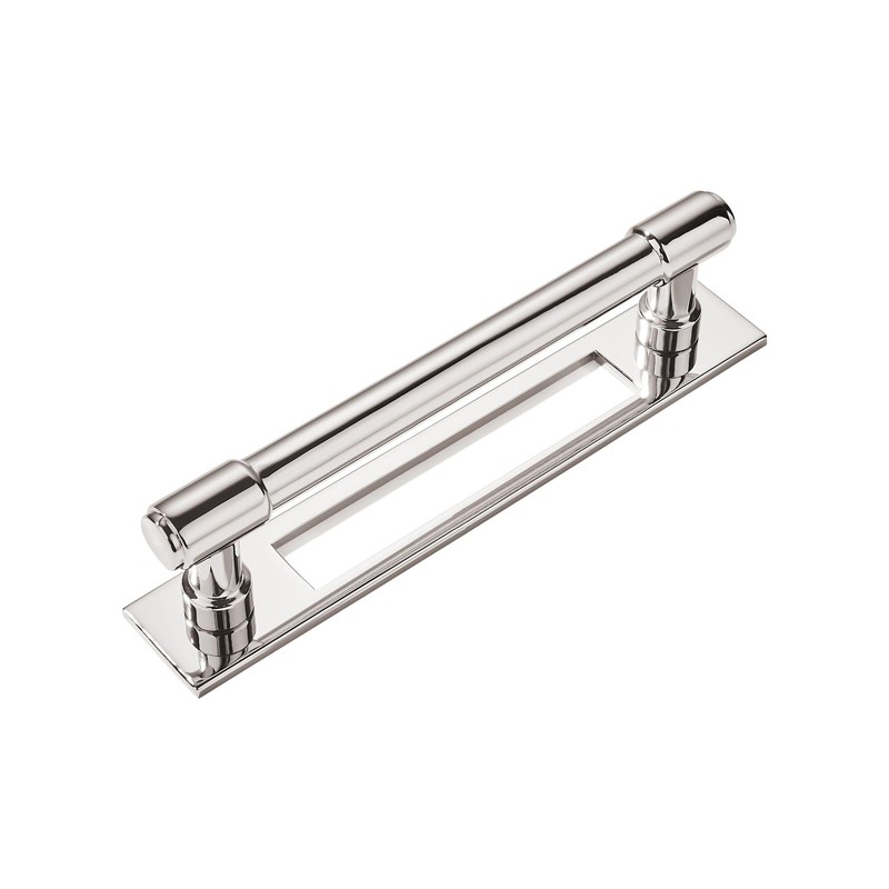 Cabinet Pull Backplate 3 Inch 76mm Center Polished Nickel Handle Base 5 Pack