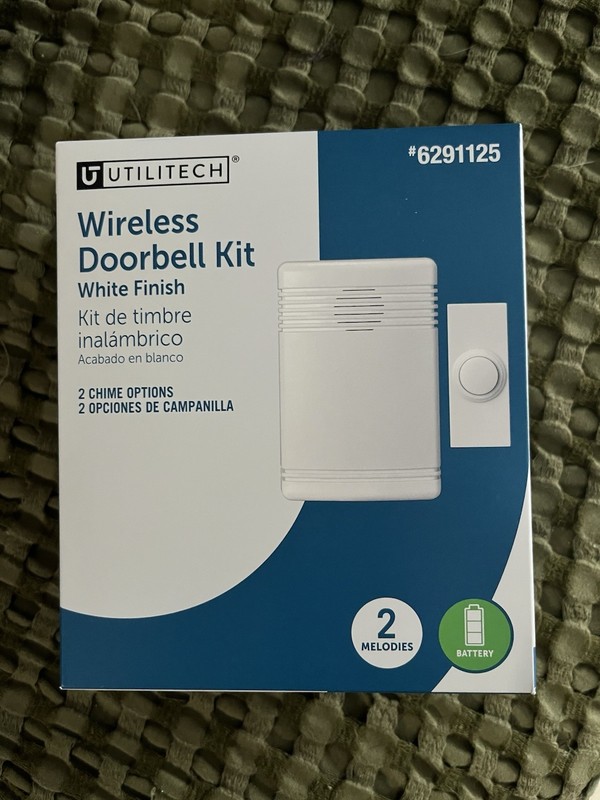 Utilitech White Wireless Doorbell Chime With 2 Chimes BRAND NEW IN BOX