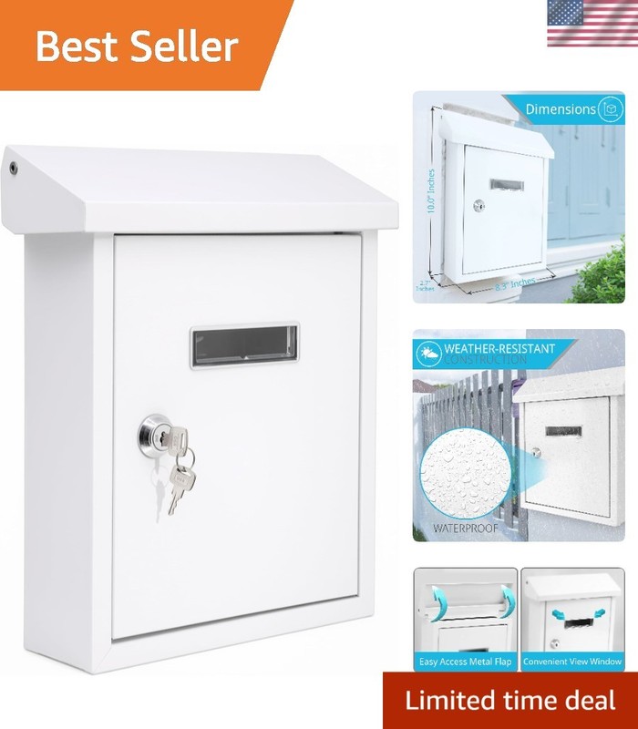 Secure Weatherproof Wall Mount Locking Mailbox
