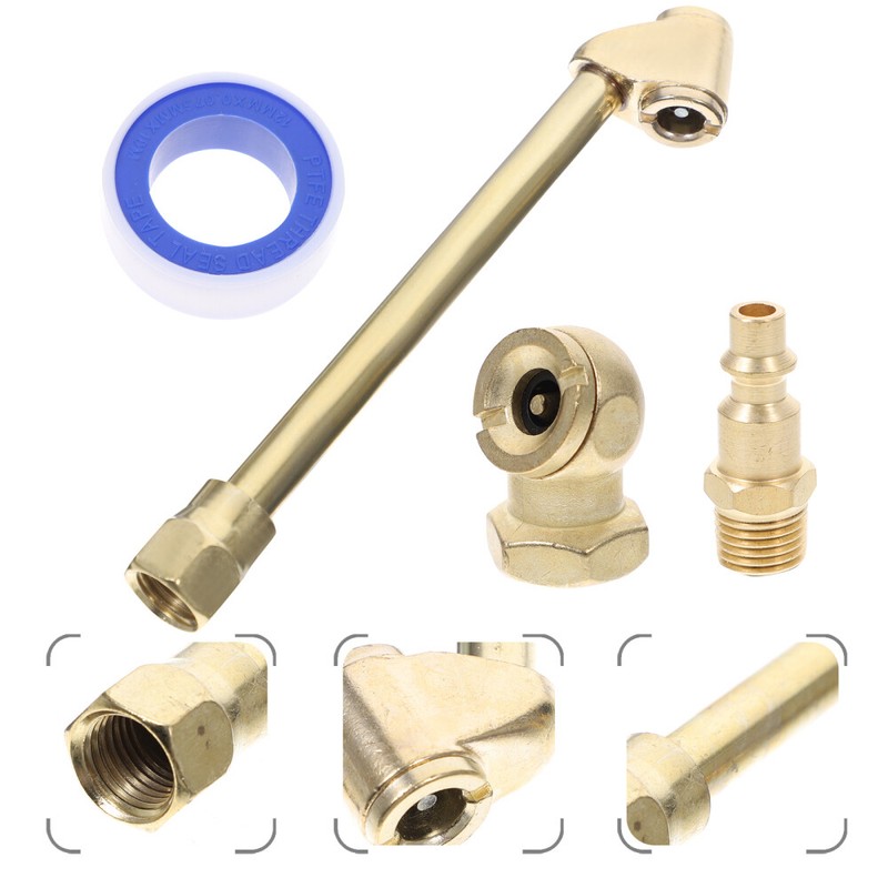 Tire Inflator Nozzle Air Compressor Clamp Kit Accessories Double Head