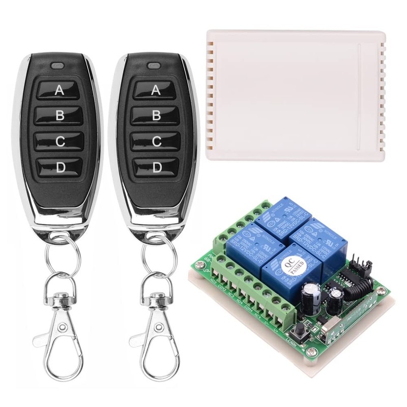 DC 12V Remote Control Switch 4 Channel Universal 433Mhz Momentary Wireless