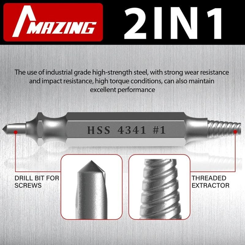 MAZING Damaged Screw Extractor Set, 6PCS Stripped Screw Grab Kit, Easy Remova... gallery
