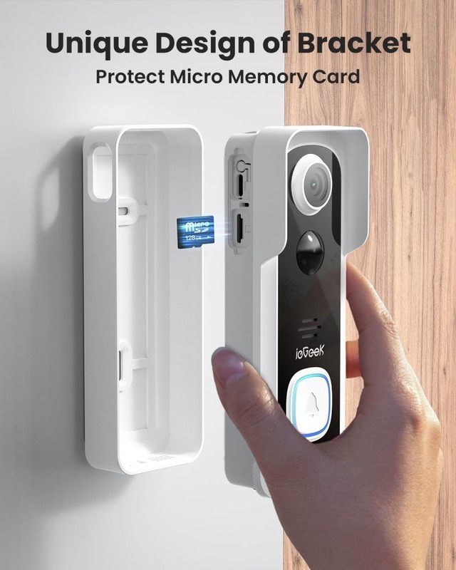 Doorbell Camera Wireless No Subscription, 2K 3MP HD View, 2-Way Talk, with Chime gallery