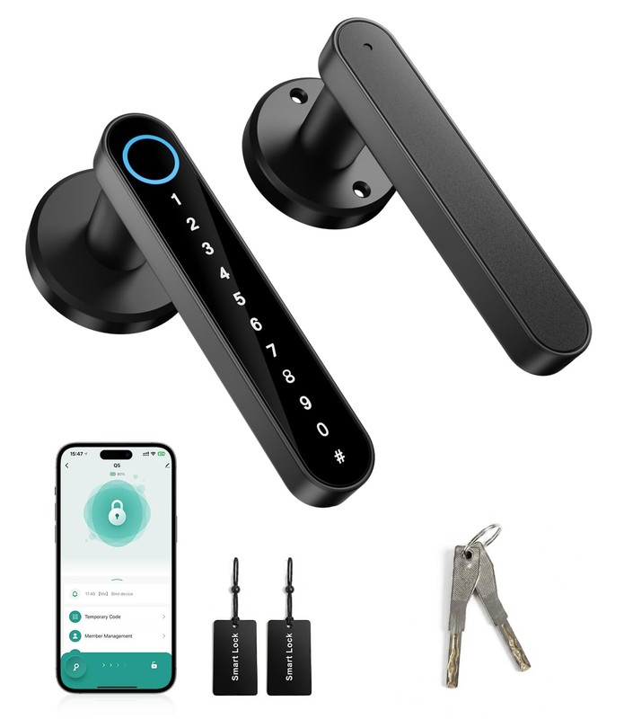 Fingerprint Door Lock Smart Keyless Entry Keypad Biometric Electronic Door Knob