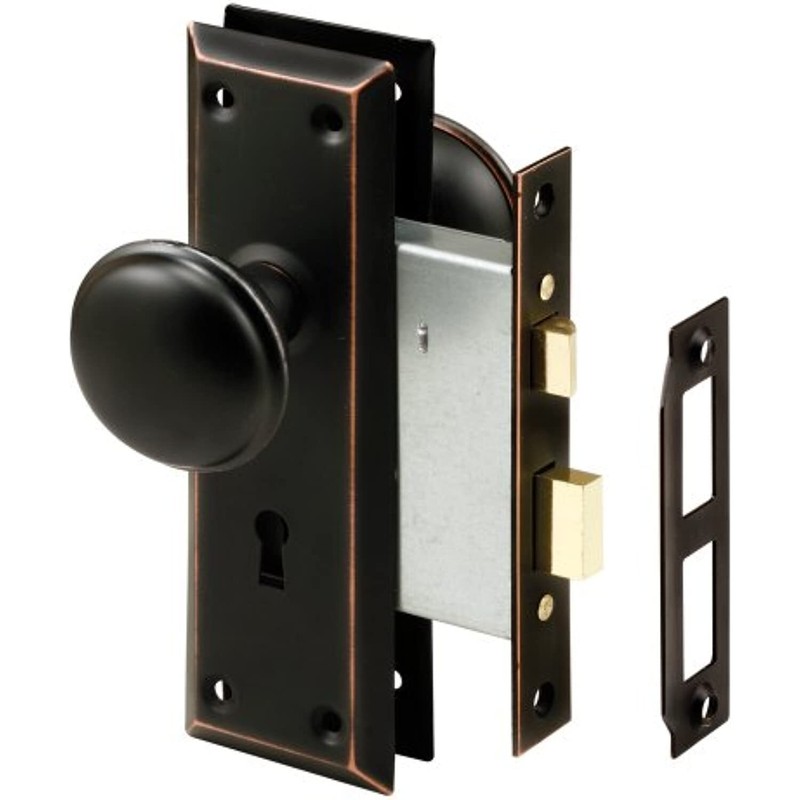 Prime-Line E 2495 Mortise Keyed Lock Set with Classic Bronze Knob � Perfect for