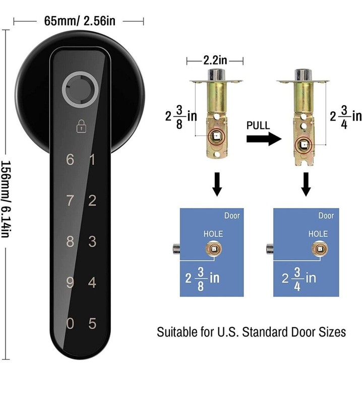 Secustone Fingerprint Door Lock Keyless Entry Door Lock Smart Lock with Keypad gallery