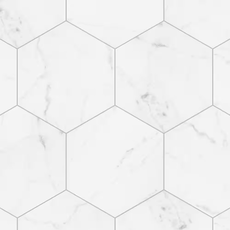 Classico Carrara Hexagon 7 In. X 8 In. Porcelain Floor and Wall Tile (7.5 Sq. Ft