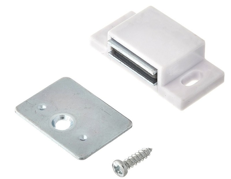 MPJ Shutter Hardware 50631-R 15lb Single Magnetic Catch White/zinc Retail Pac…