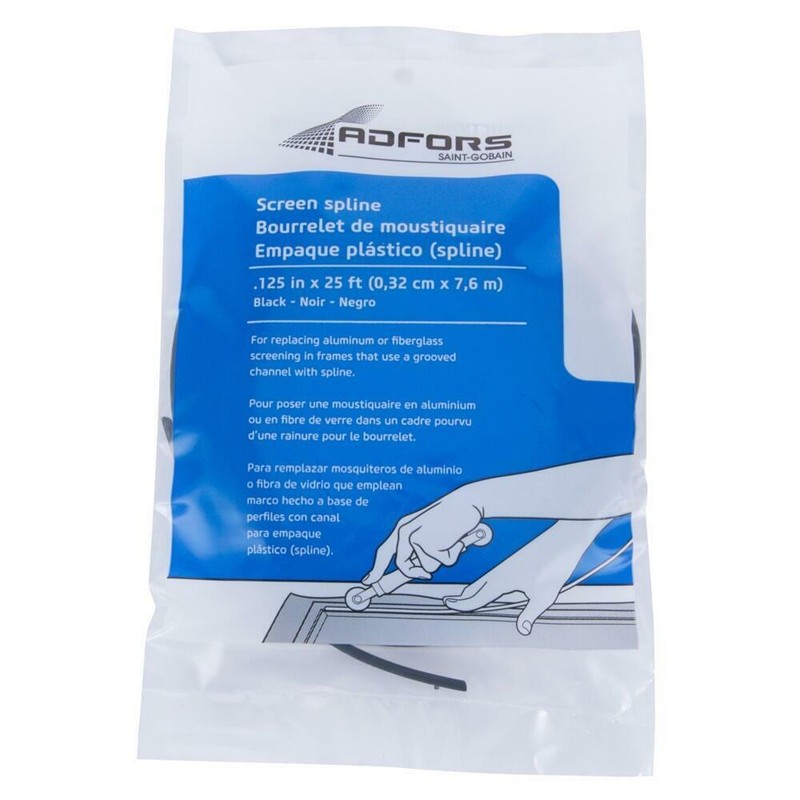 ADFORS .125" x 25' Black PVC Screening Spline gallery