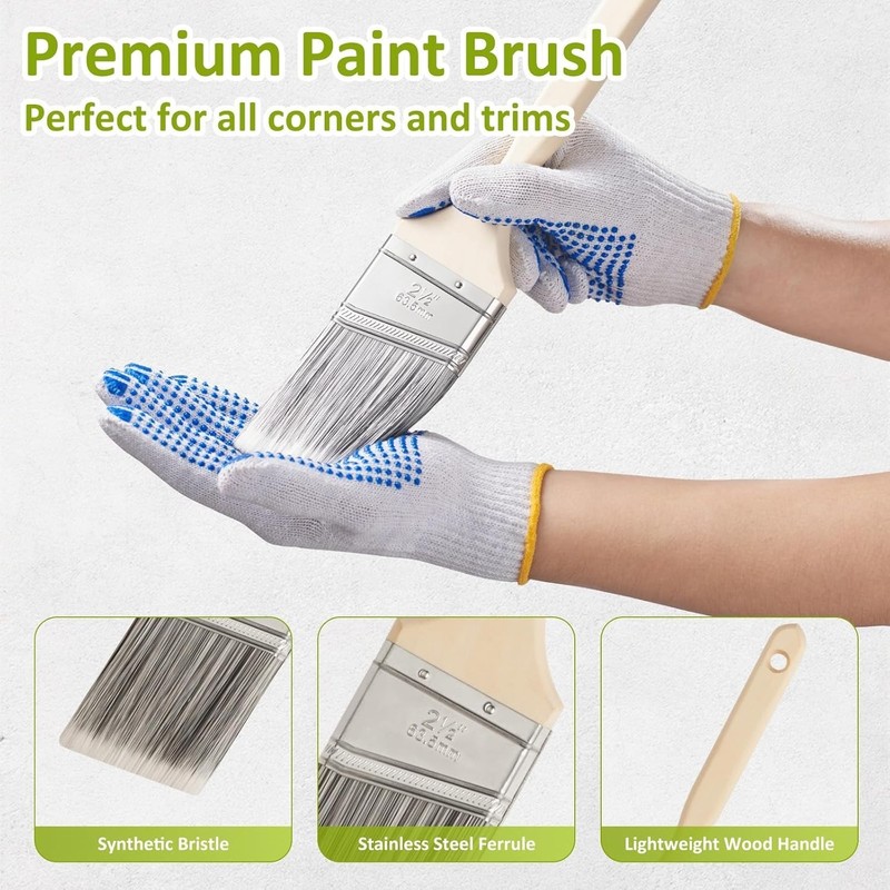 Kit with Extension Pole, Home Wall Painting Supplies Set, with Paint Brush, Pain gallery