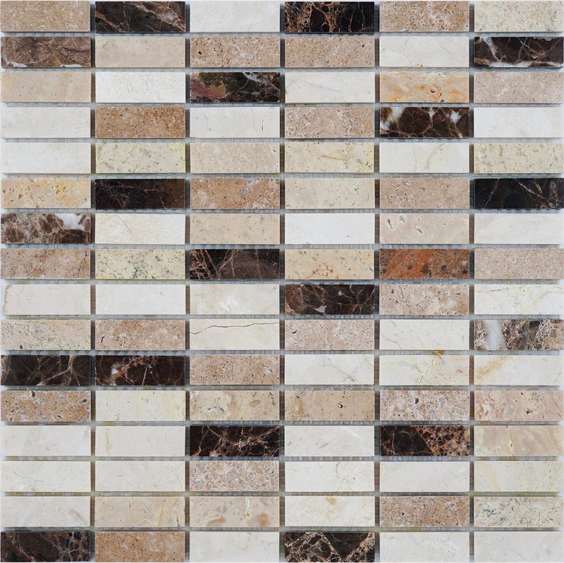 Simple Tile – Marble Mosaic Tile, “Nevada Collection” MM 3202 – Rice, Polished