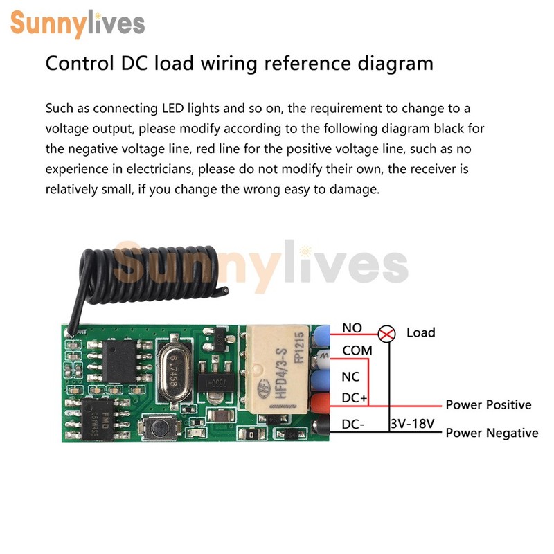 DC 3V-18V Mini Wireless Remote Control Switch LED Lights Controller DIY 433MHz gallery