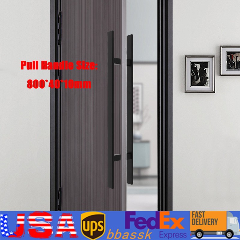 A Pair Pull Handle Push Handle Stainless Steel H-Shaped Entry Door 31.5in Long