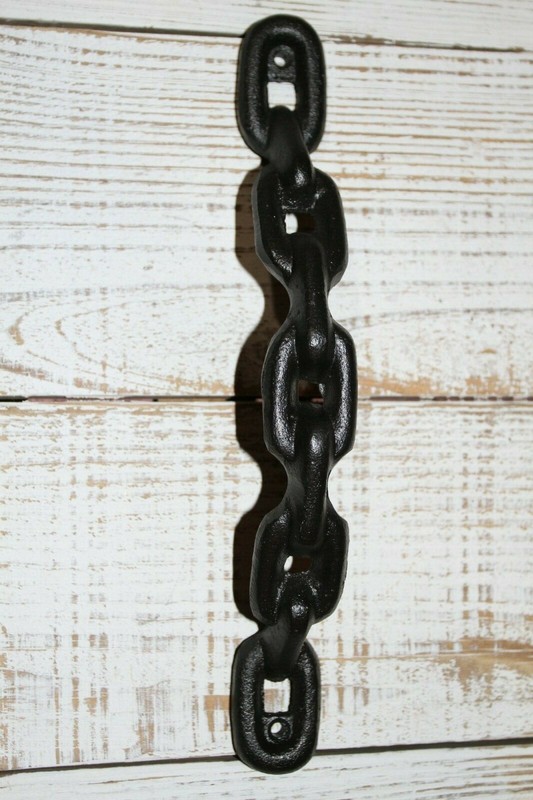 Chain Design Large Door Pull Handle, 11 3/4 inch, Solid cast iron, HW-104 gallery