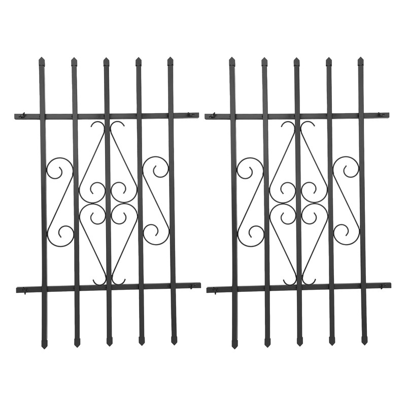 2Pcs 24"x 36" Window Security Bar Guard Black Iron Safety Steel Bar Guard Grills gallery
