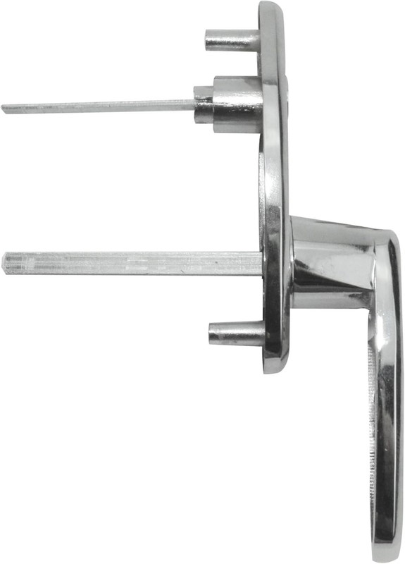 Garage Door L Handle Lock Keyed Outside Alloy Steel Silver 3x5 Inches gallery
