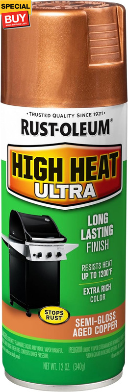 Paint 241232 High Heat Ultra Enamel Spray, Aged Copper, 12-Ounce, Fl Oz (Pack of