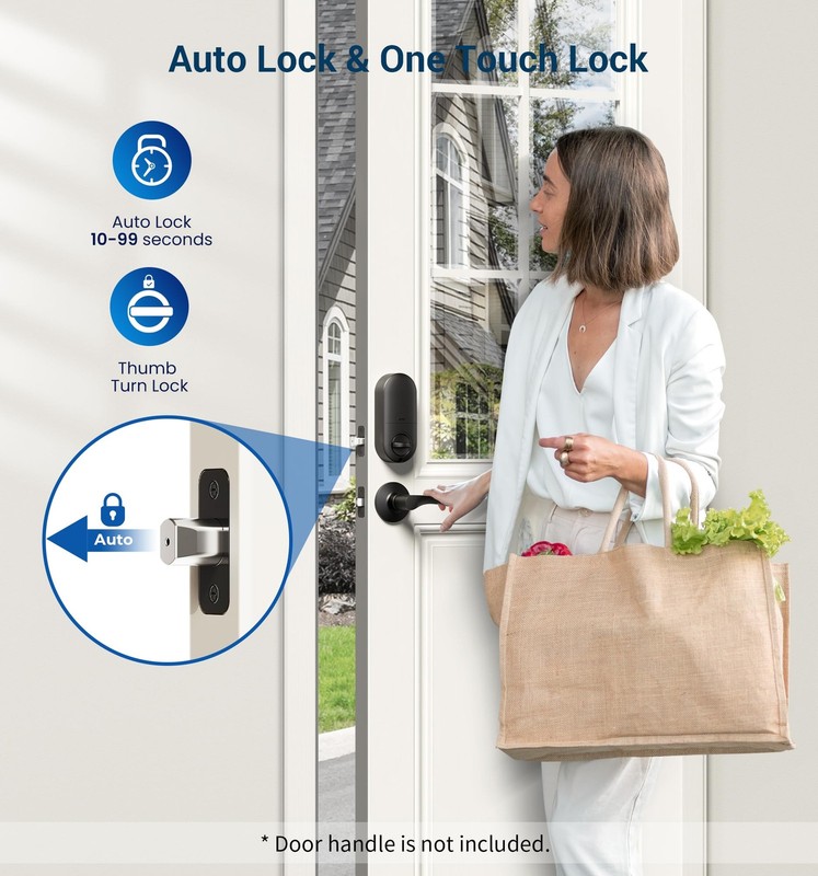 Matte Black Keyless Entry Door Lock Electronic Keypad Deadbolt Auto Lock gallery