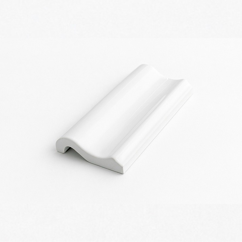 White Ceramic Cove Base Trim Tile 2.42” x 6” Gloss Finish Border Edge-New in Box
