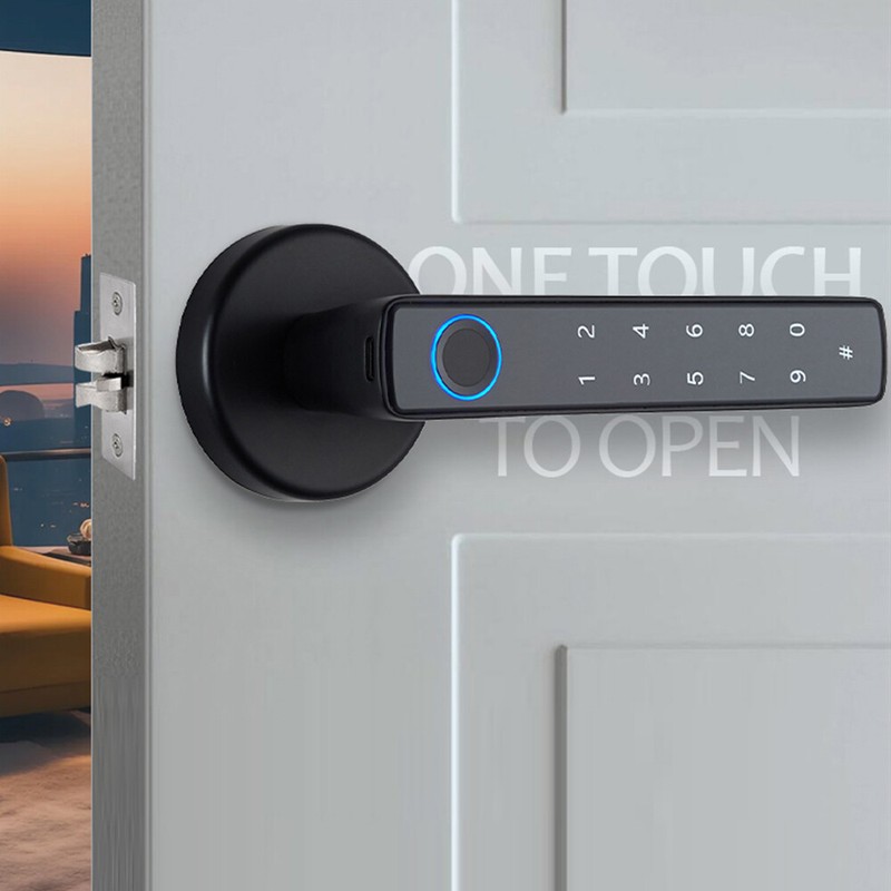Wafu Lock Keyless Entry Door Lock Handle Password Door Lock App F8I6 gallery