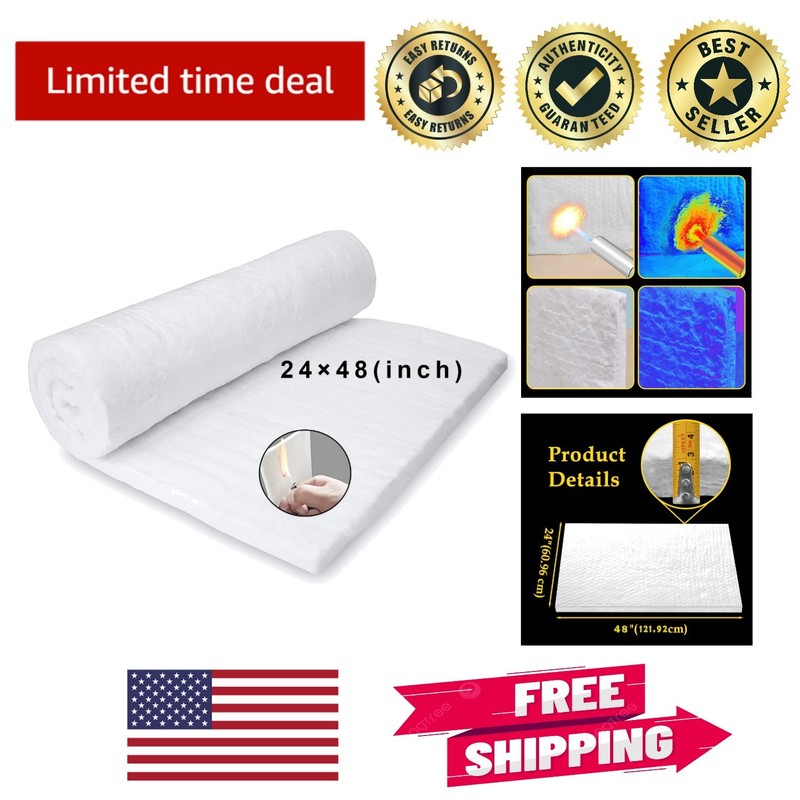 Versatile Fireproof Ceramic Fiber Blanket 1″ Thick – 2400°F Rated Insulation