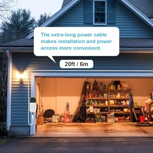 20ft Power Cable & Adapter for myQ Smart Garage Door Keypad - Weatherproof, Flat gallery