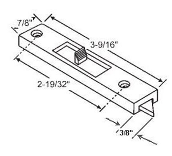 STB Tilt Window Latch, Right Hand, White, 2-19/32″ Screw Holes