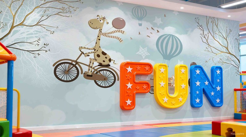 3D Play Centre Background Self-adhesive Removeable Wallpaper Wall Mural
