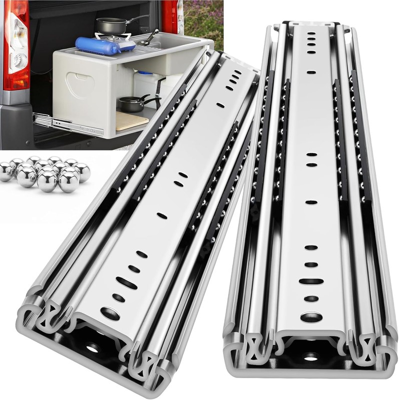 Heavy Duty Drawer Slides Full Extension Side Mount Ball Bearing Long Rails 34 in