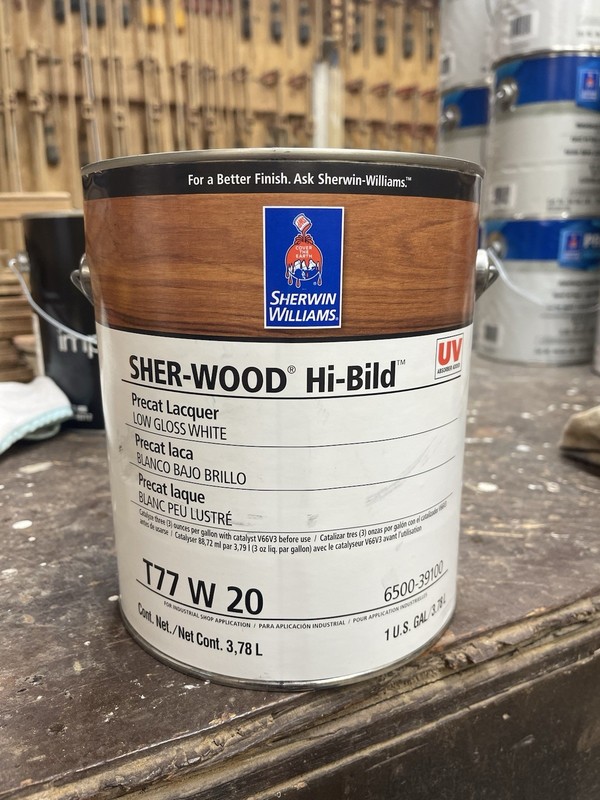 Sherwin Williams Sher-Wood Hi-Build Precat Lacquer/ Low Gloss White/ Gallon