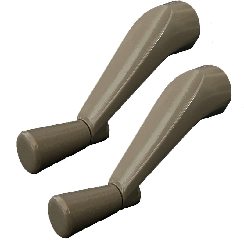 2-Pack Window Crank Handles – 3/8 Spline, Stone Color, Fits Andersen Casement