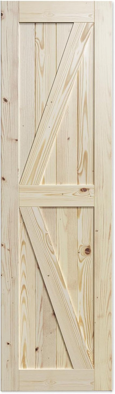 28In X 84In Sliding Barn Wood Door Pre-Drilled Ready to Assemble, DIY Unfinished