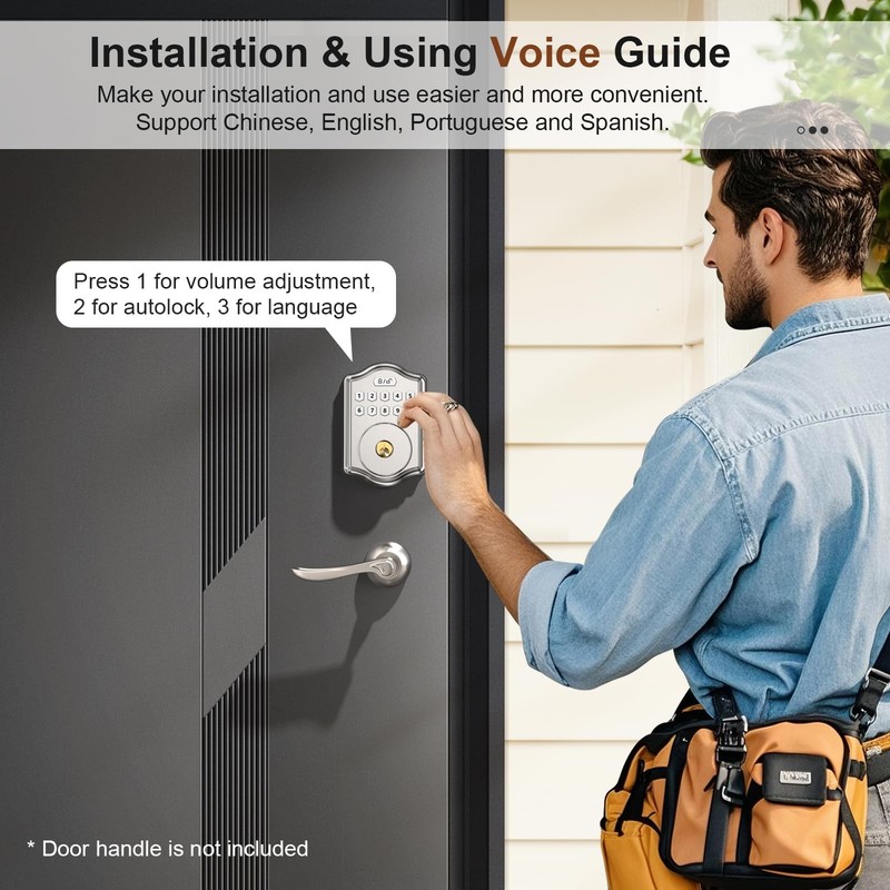 Keyless Entry Door Lock with Code Electronic Keypad Deadbolt with 2 Keys Smar... gallery