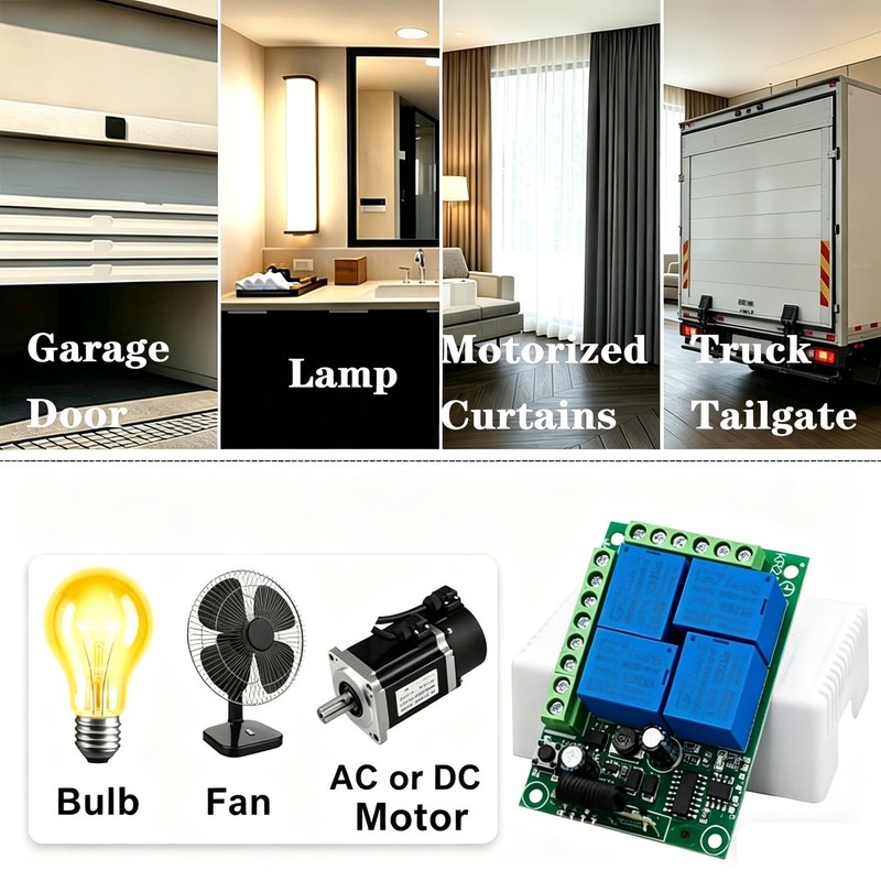 433MHz Universal Wireless Remote Control Switch DC 12V 4CH Relay Transmitter gallery