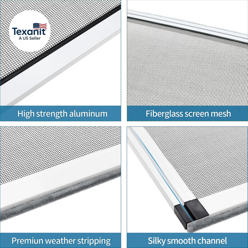 Expandable Window Screen, 2 Pack Adjustable Window Screen (15" H X 21" - 40" W) gallery