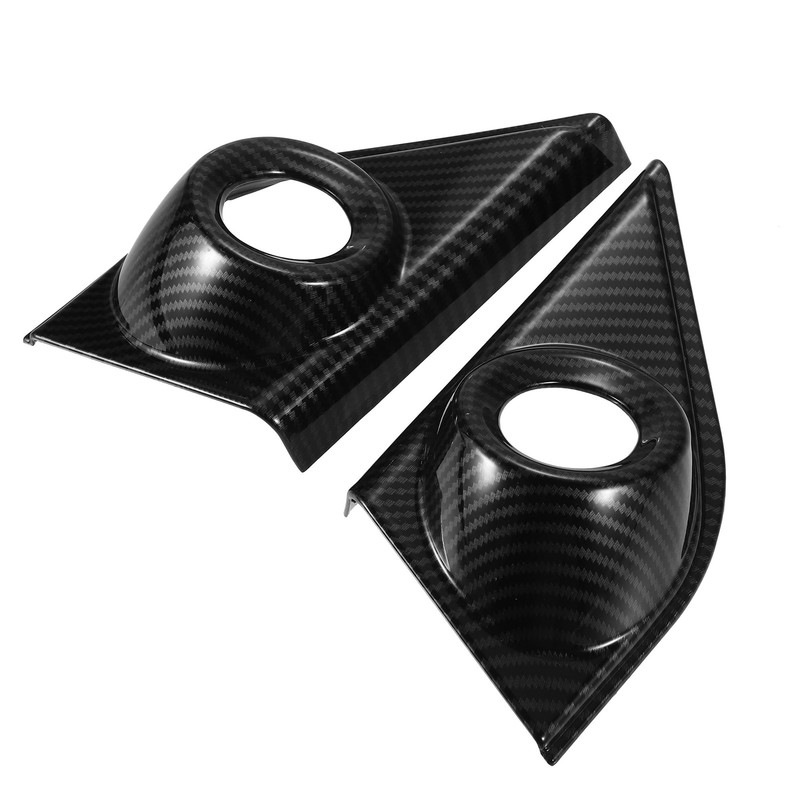 Carbon Fiber Pattern Front Door Window a Pillar Speaker Decoration Trim Cover...