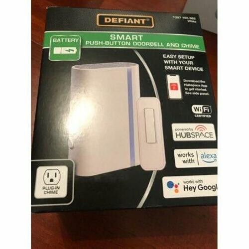 Defiant Wireless Wi-Fi Smart Plug-In White Doorbell Kit with Wireless Hubspace