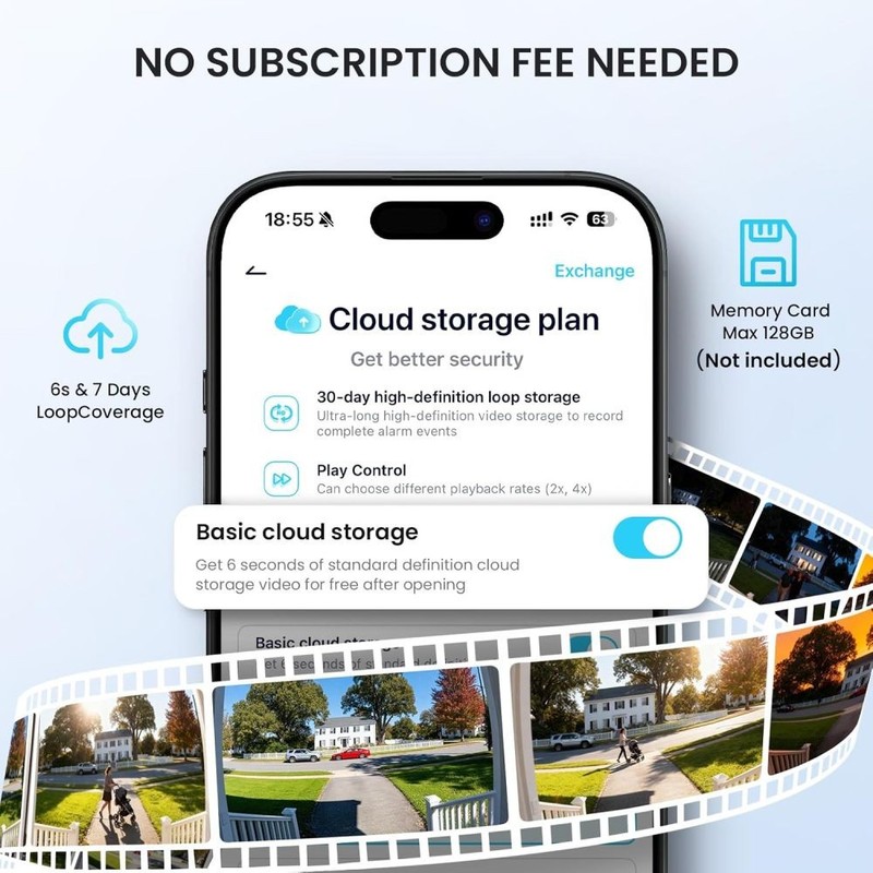 Doorbell Camera Wireless No Subscription, 2K 3MP HD View, PIR Motion Detection gallery